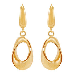 14K Yellow Gold Polished Elongated Teardrop Earrings with Leverback