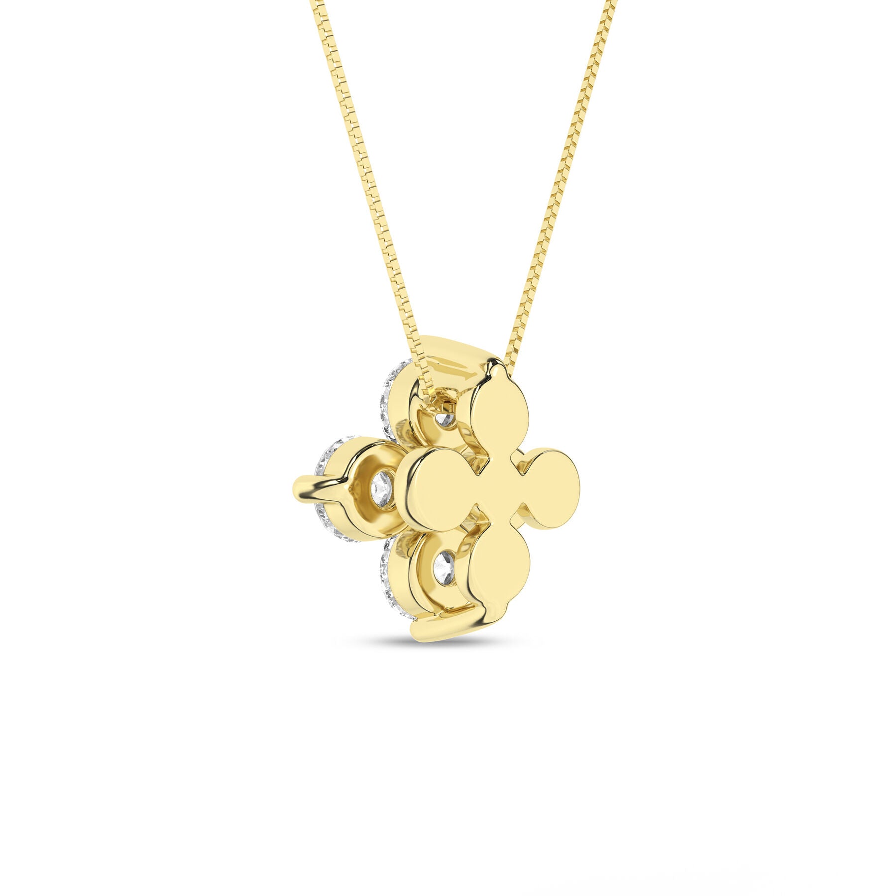 14K Yellow Gold Floral Petals Stud Pendant