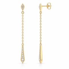 10K Yellow Gold Diamond Dangle Earrings