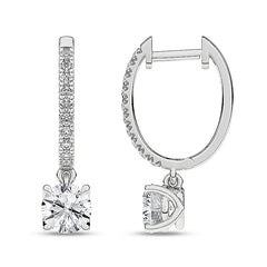 14K White Gold Drop Earrings