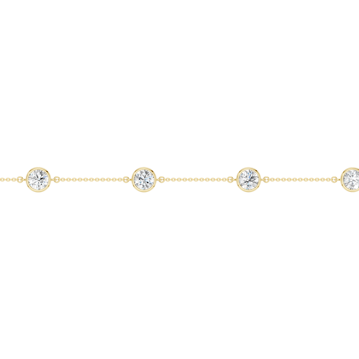 14K Yellow Gold Bezel Set Bracelet
