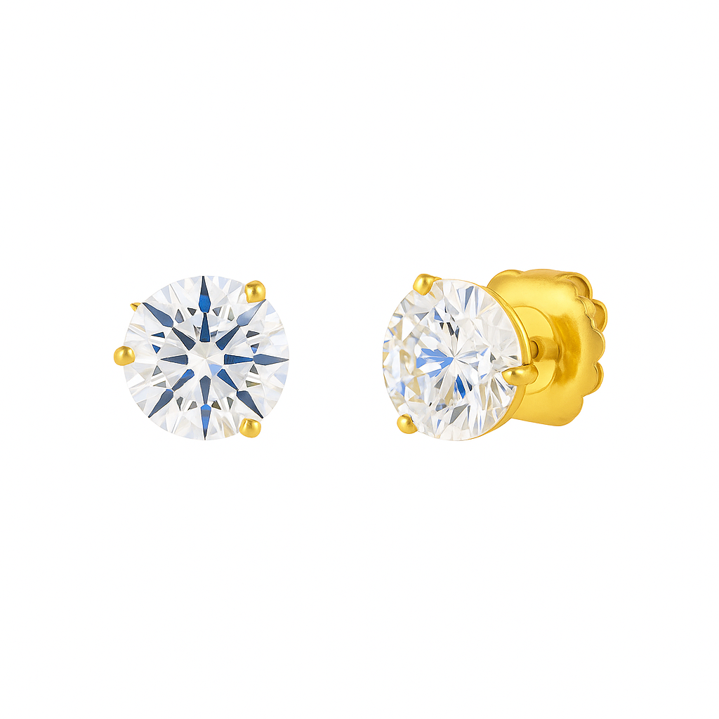 14K yellow gold stud earrings