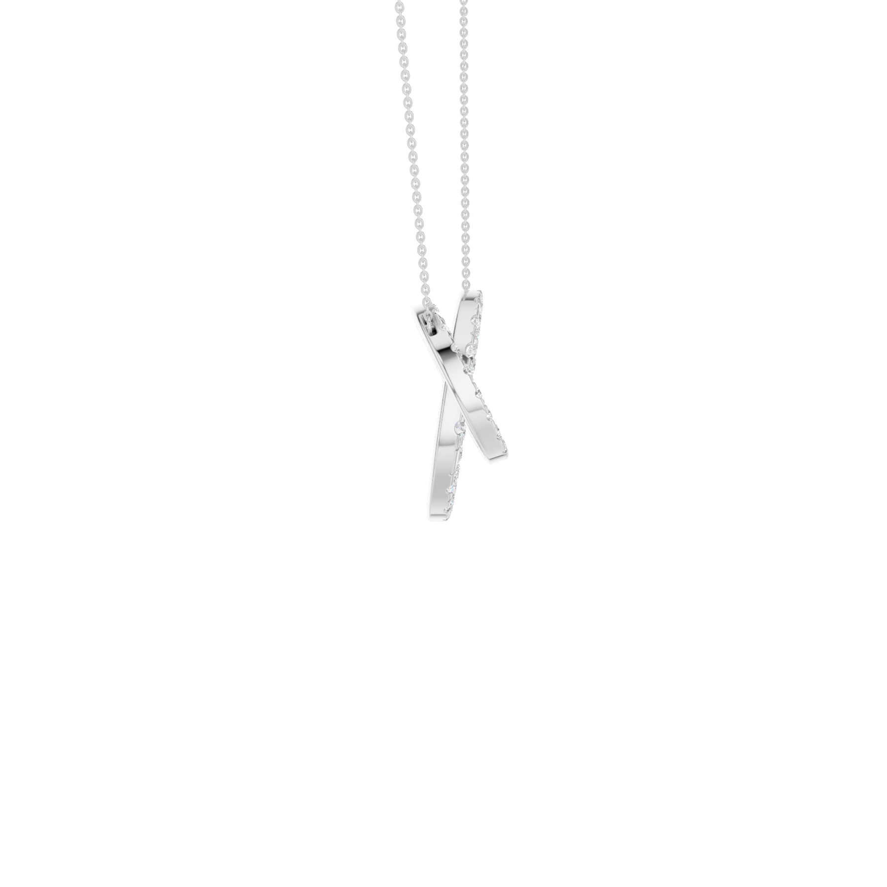 14K White Gold Interlink Circle Pendant