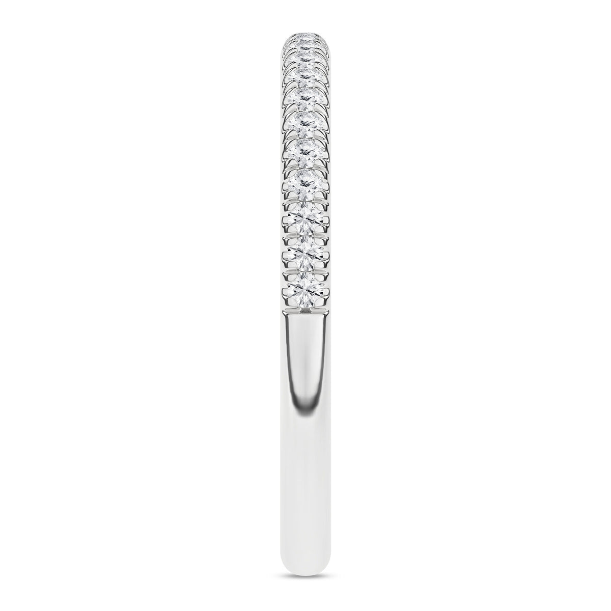 14K White Gold Diamond Wedding Band