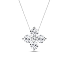 14K White Gold Flower Petals Stud Pendant