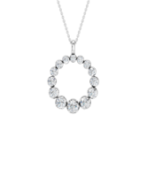 14K White Gold Graduated Circle Pendant