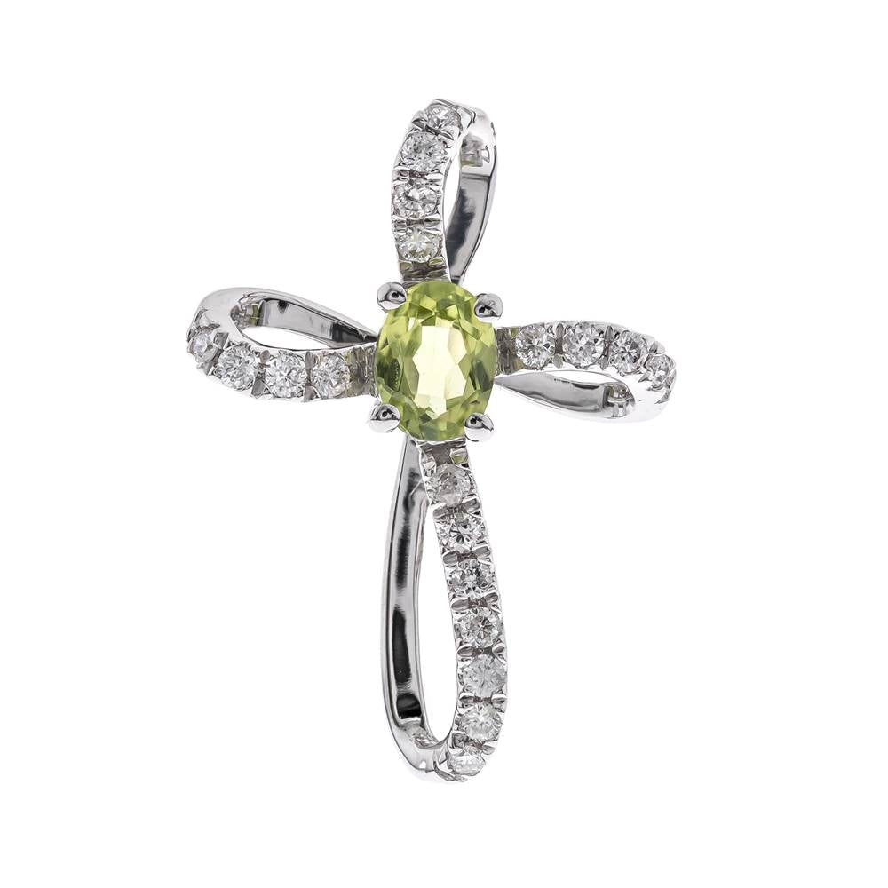 10KWG PERIDOT CROSS PEND