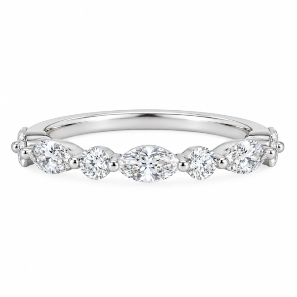 14K White Gold Lab Grown Diamond Wedding Band
