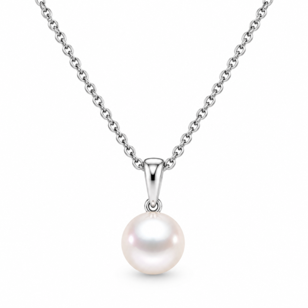 14K White Gold 5.5–6mm Freshwater Pearl Pendant