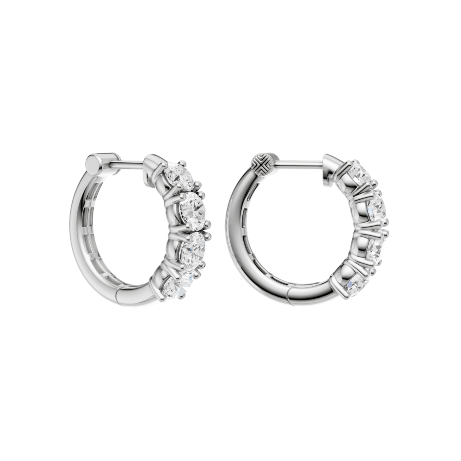 3ct Semi Eternity Huggies Hoop Earrings