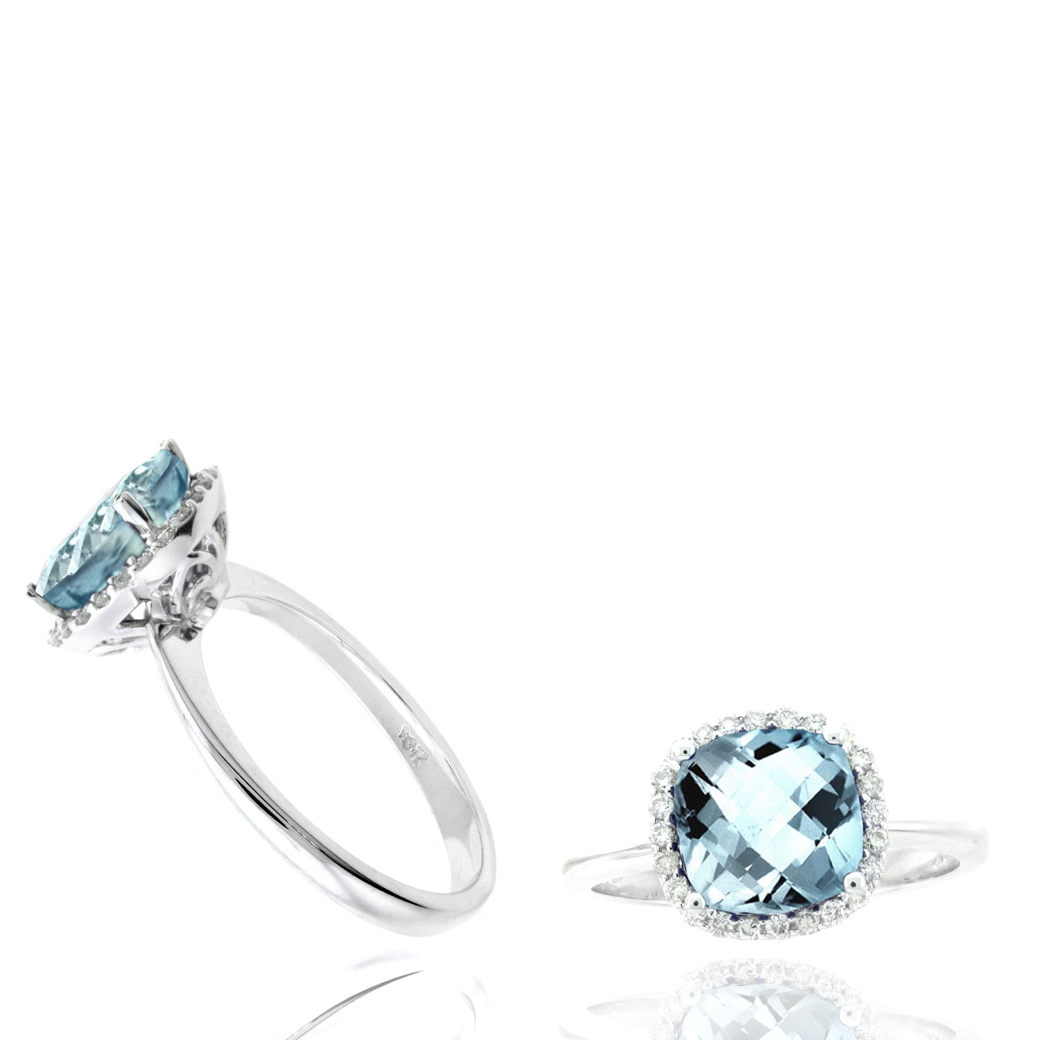 14KWG AQUA & DIA RING D=.19