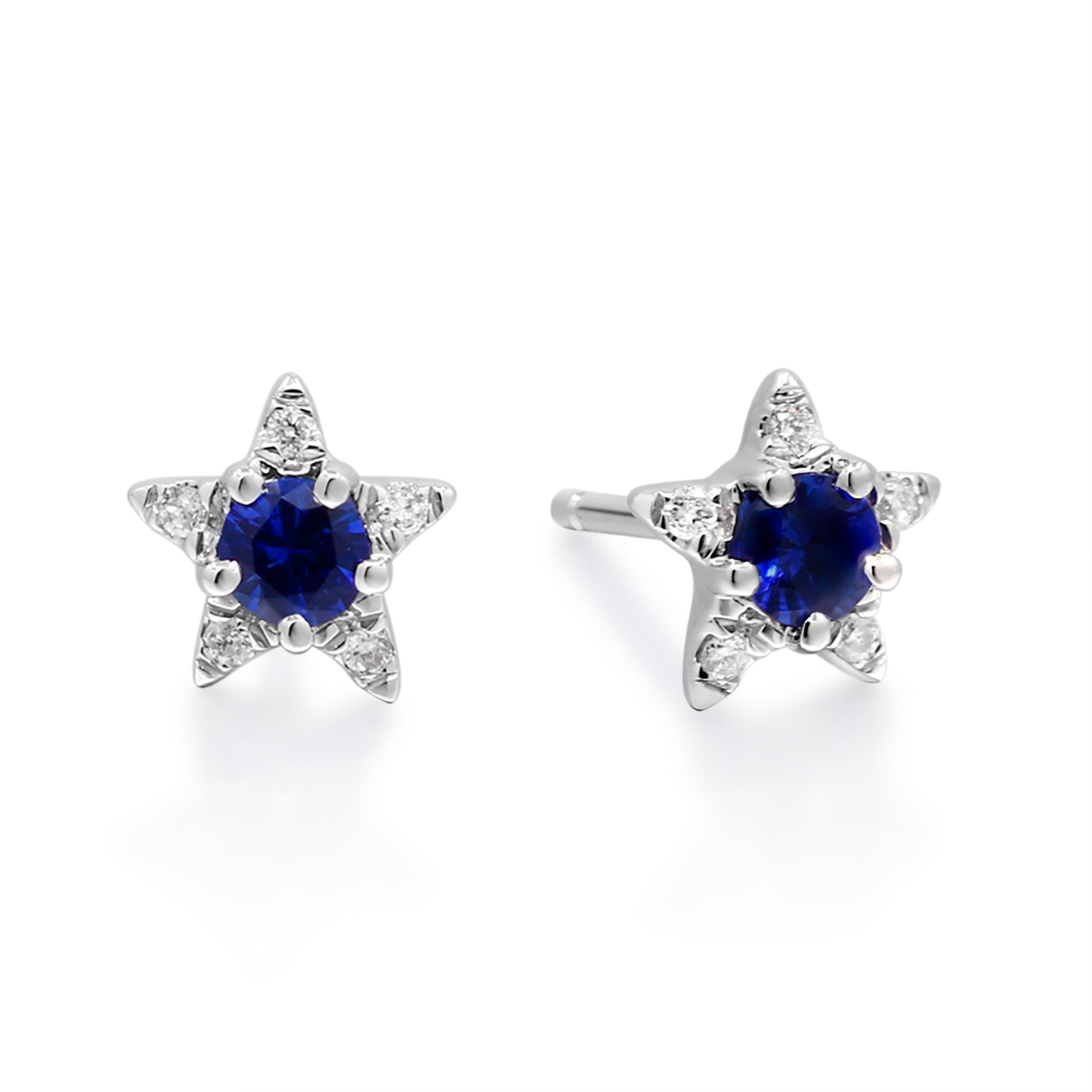 10KW BL SAPPH STAR EARRINGS