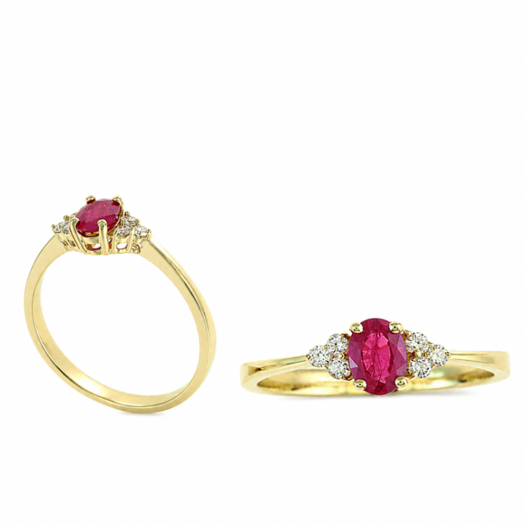 14KYG RUBY & DIA RING D=.10