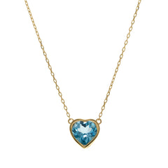 10KYG SWISS BLUE HEART SHAPED PEND
