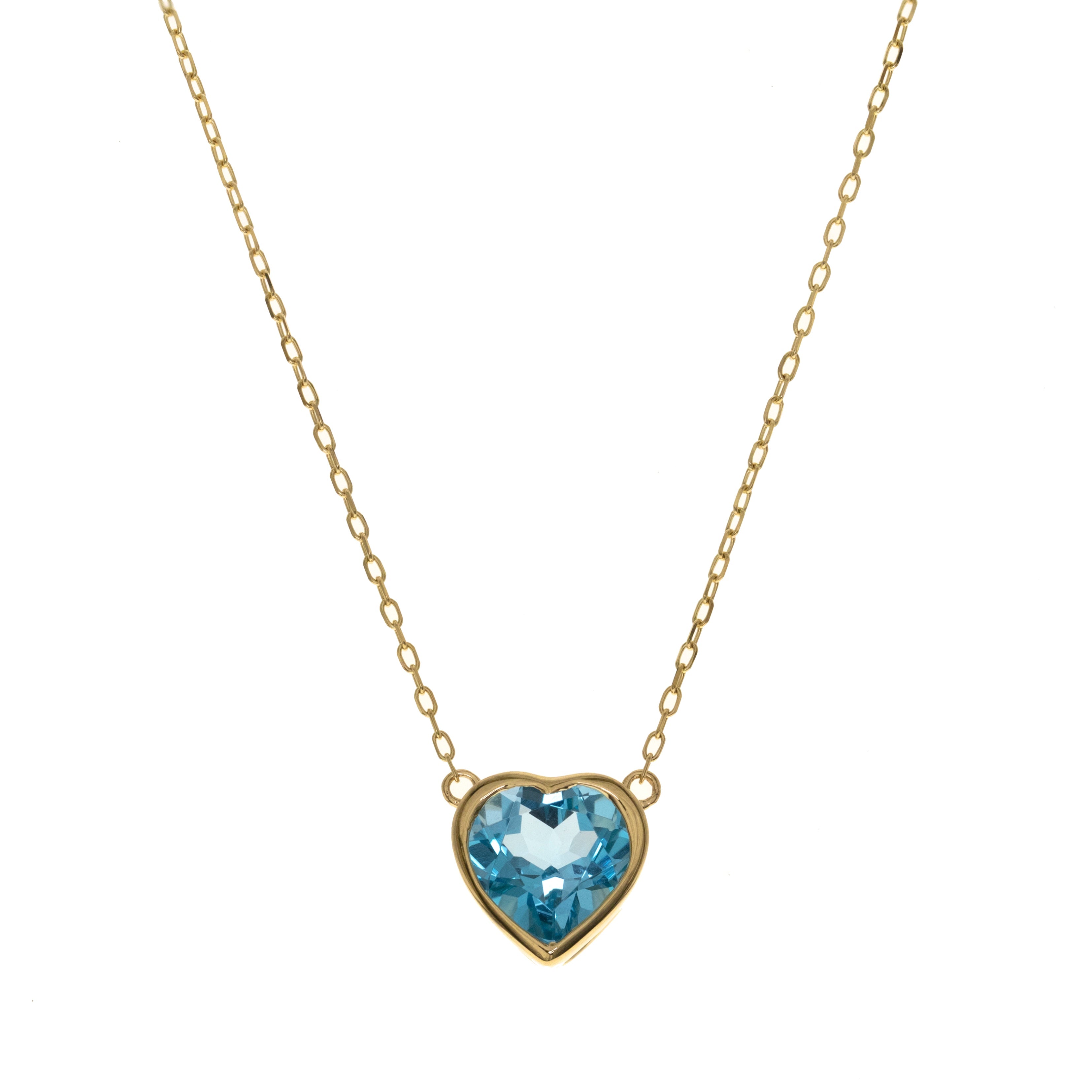 10KYG SWISS BLUE HEART SHAPED PEND