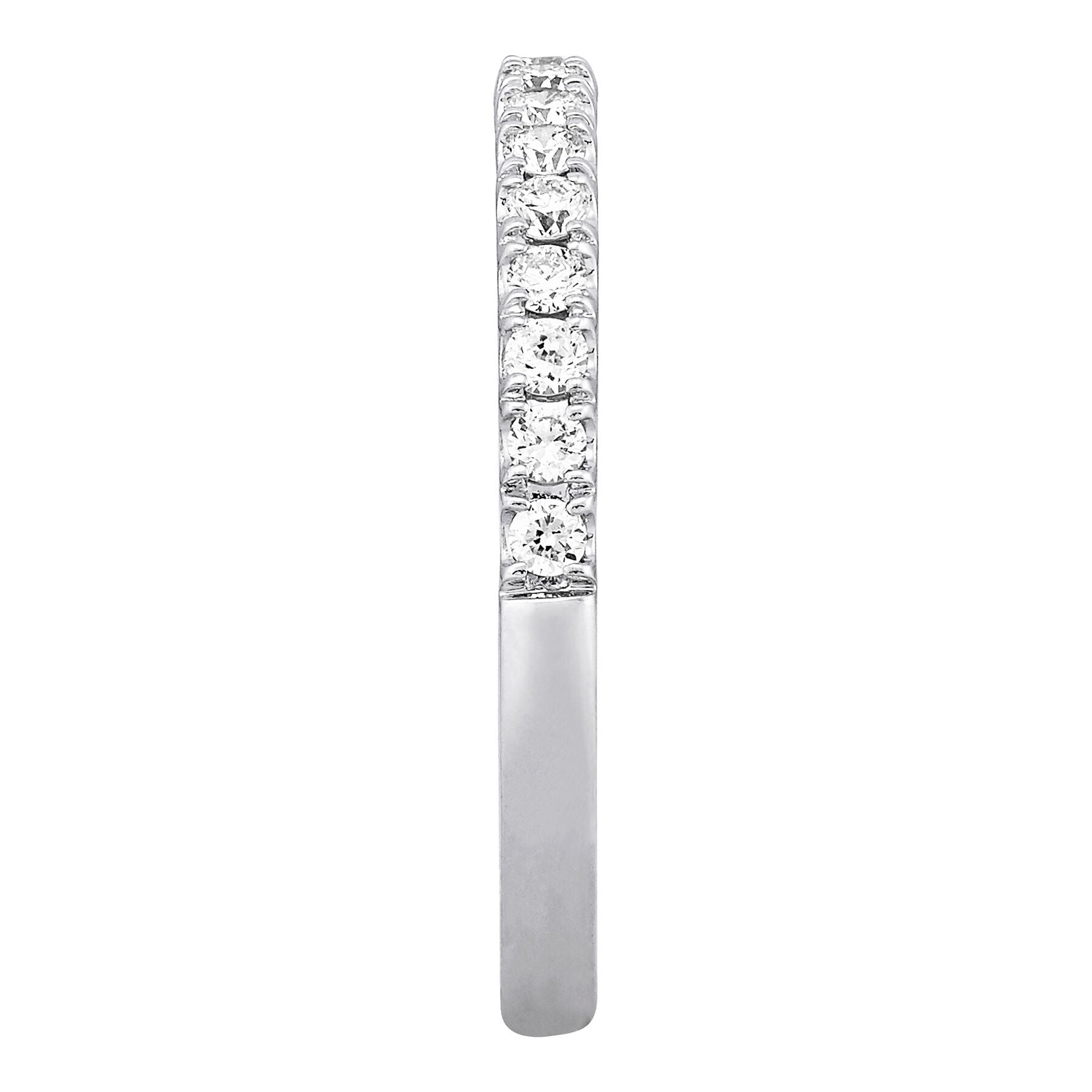 14K White Gold Diamond Wedding Band