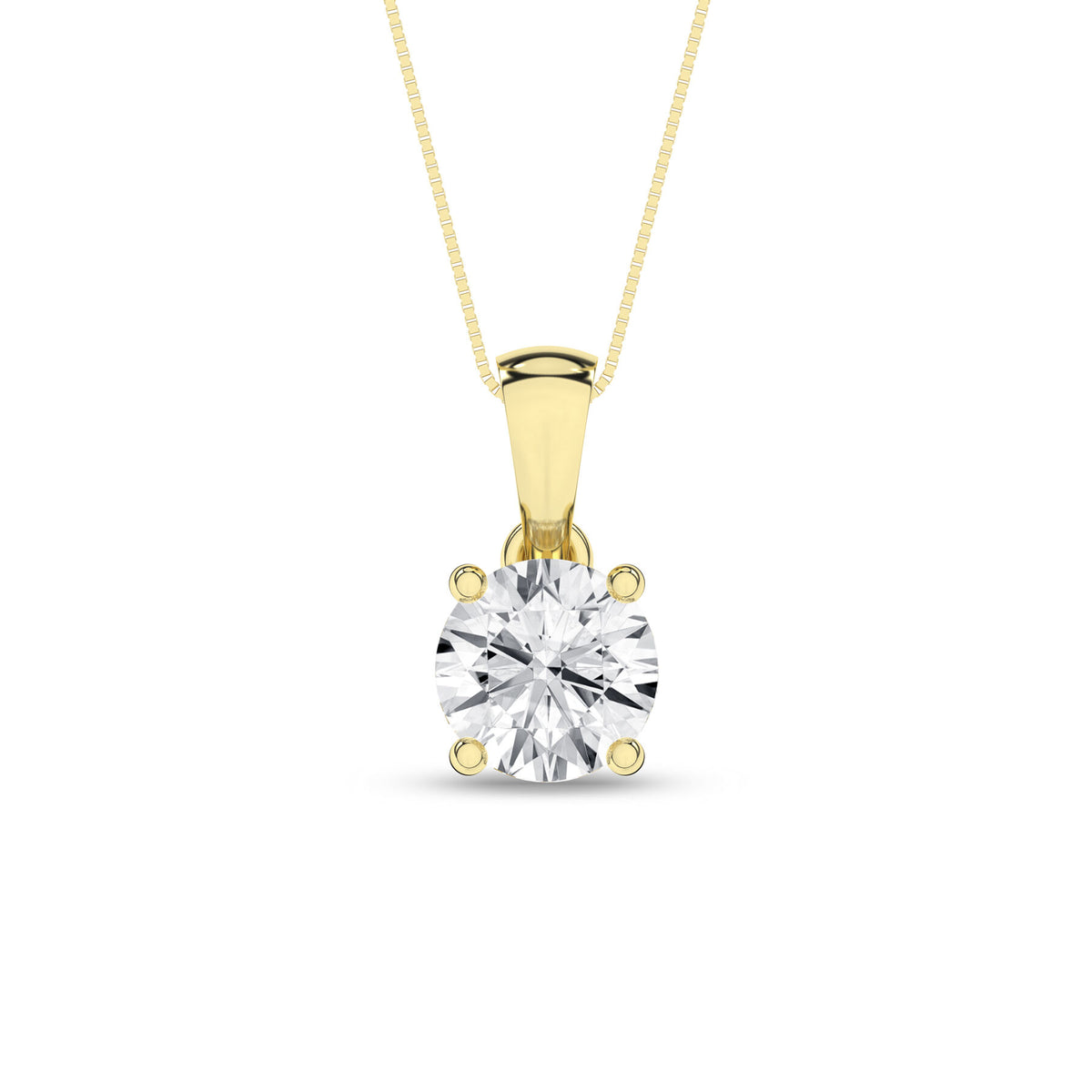 14K Yellow Gold Solitaire Pendant