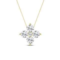 14K Yellow Gold Floral Petals Stud Pendant