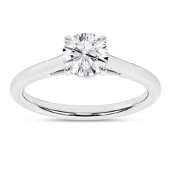 14K White Gold Solitaire Diamond Engagement Ring