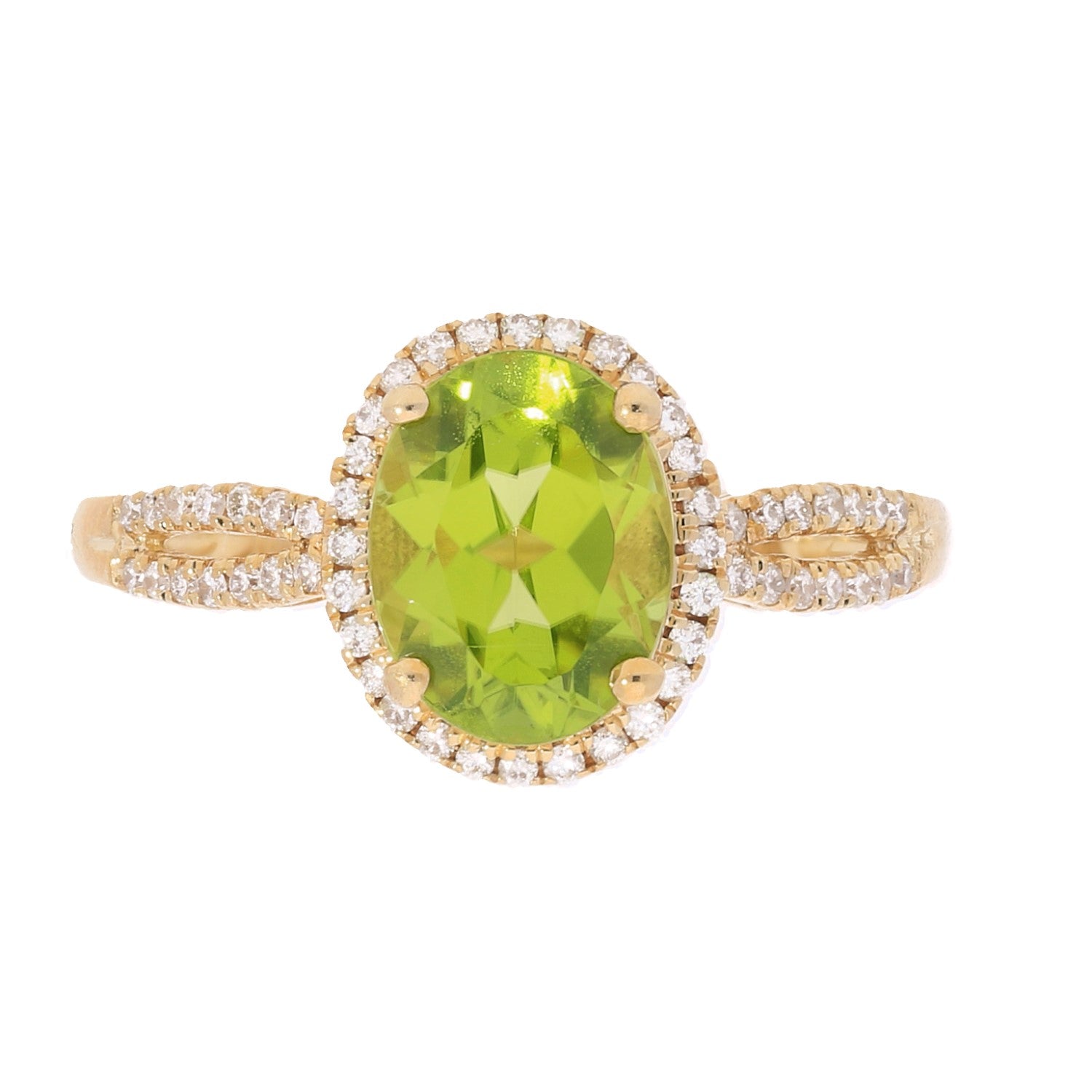 10ky Peridot w/ Halo Ring
P=1.96ct D=.20cttw
