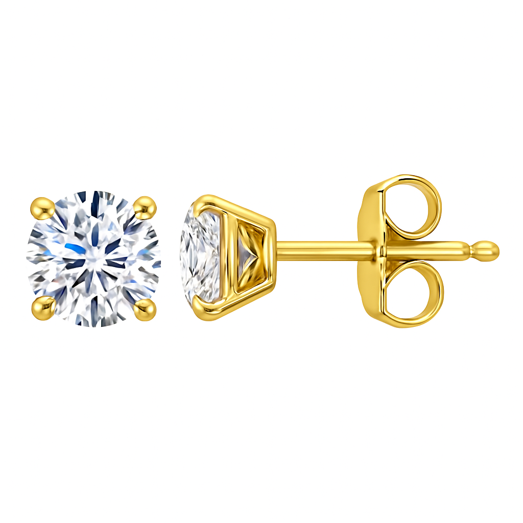 Four Prong Basket Studs