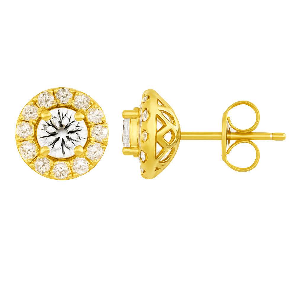 Lab Halo Earrings