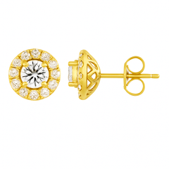 Lab Halo Earrings
