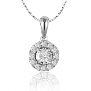 Phantom 105 Round Diamond .78 CT TW Pendant set In 14K White Gold