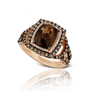 Le Vian Chocolatier® 14k Strawberry Gold® Chocolate Quartz® Ring