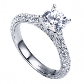 Gabriel & Co White Gold Contemporary Straight Engagement Ring