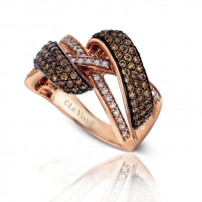 Le Vian Chocolatier® 14k Strawberry Gold® Gladiator® Ring with Chocolate Diamonds®