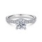 Sample -14kw .51cttw Shared Prong Eng Ring Mounting w/ Dia Accent Gallery    With each movement  this 0.51ct diamond engagement ring setting creates eye-catching splendor. The straight 14K white gold shank is encrusted with three-fourths of the way around