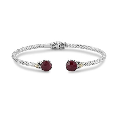 Ss/18k Ruby Twisted Cable Bangle