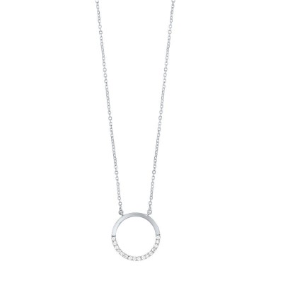 Diamond Pave Half-Eternity Circle Necklace
