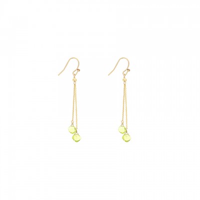 August - Gf Dangle Earrings W/Small Peridot Briolettes