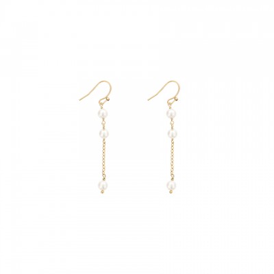 June - Gf Dangle Earrings W/4Mm Pearls