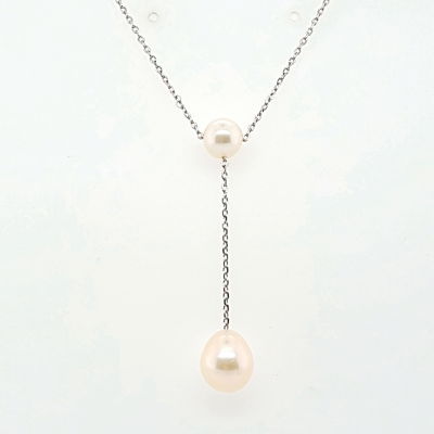 SS 8.5mm-9mm FW Rice Pearl Necklace