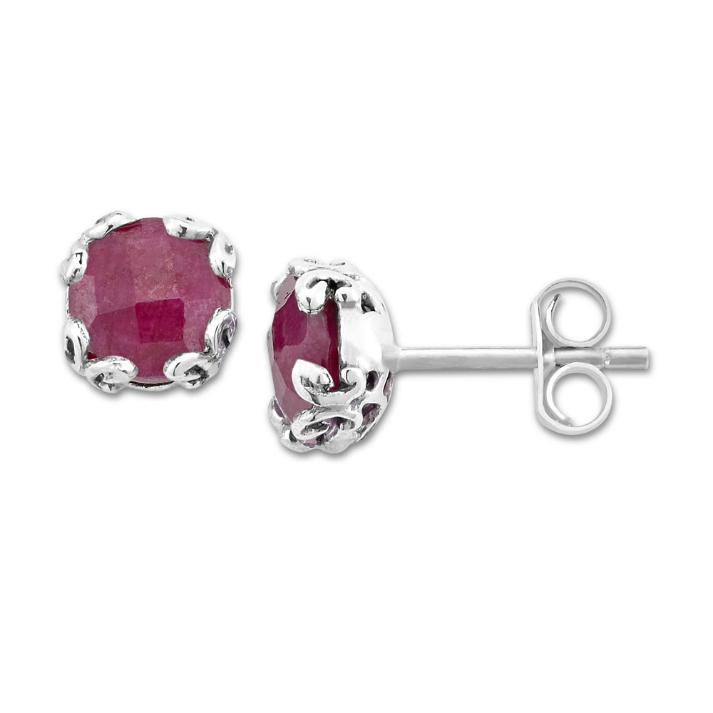 Ss 7Mm Rnd Ruby Studs