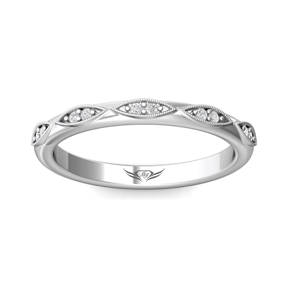 14Kw .10Cttw Diamond Wedding Band