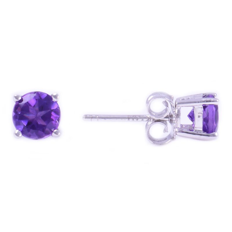 14kw 5mm Amethyst Studs