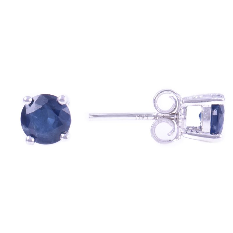 14kw 5mm Blue Sapphire Studs