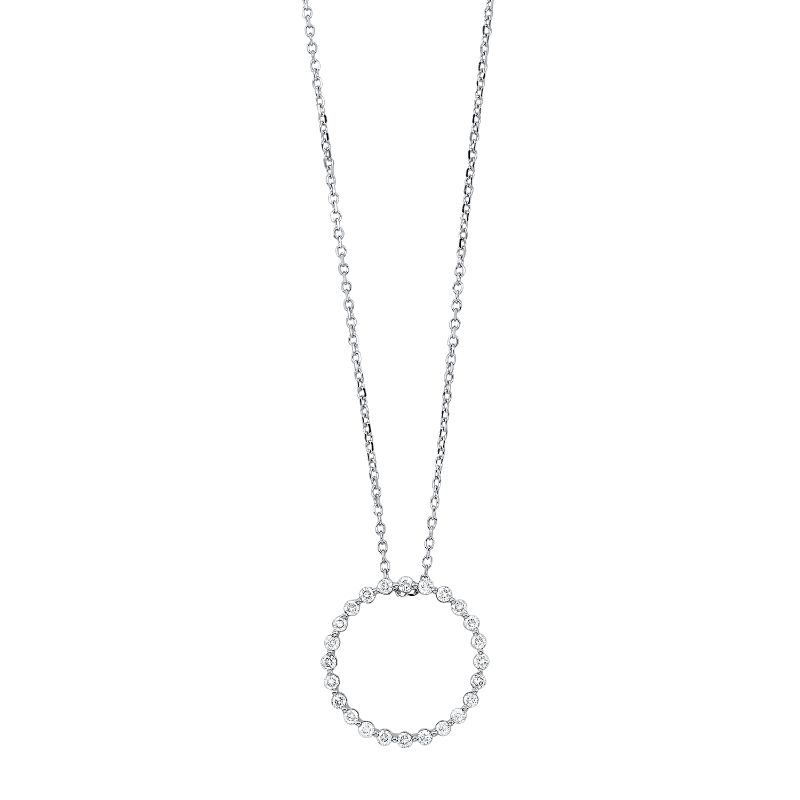 14KW Diamond illusion Set Drop Pendant