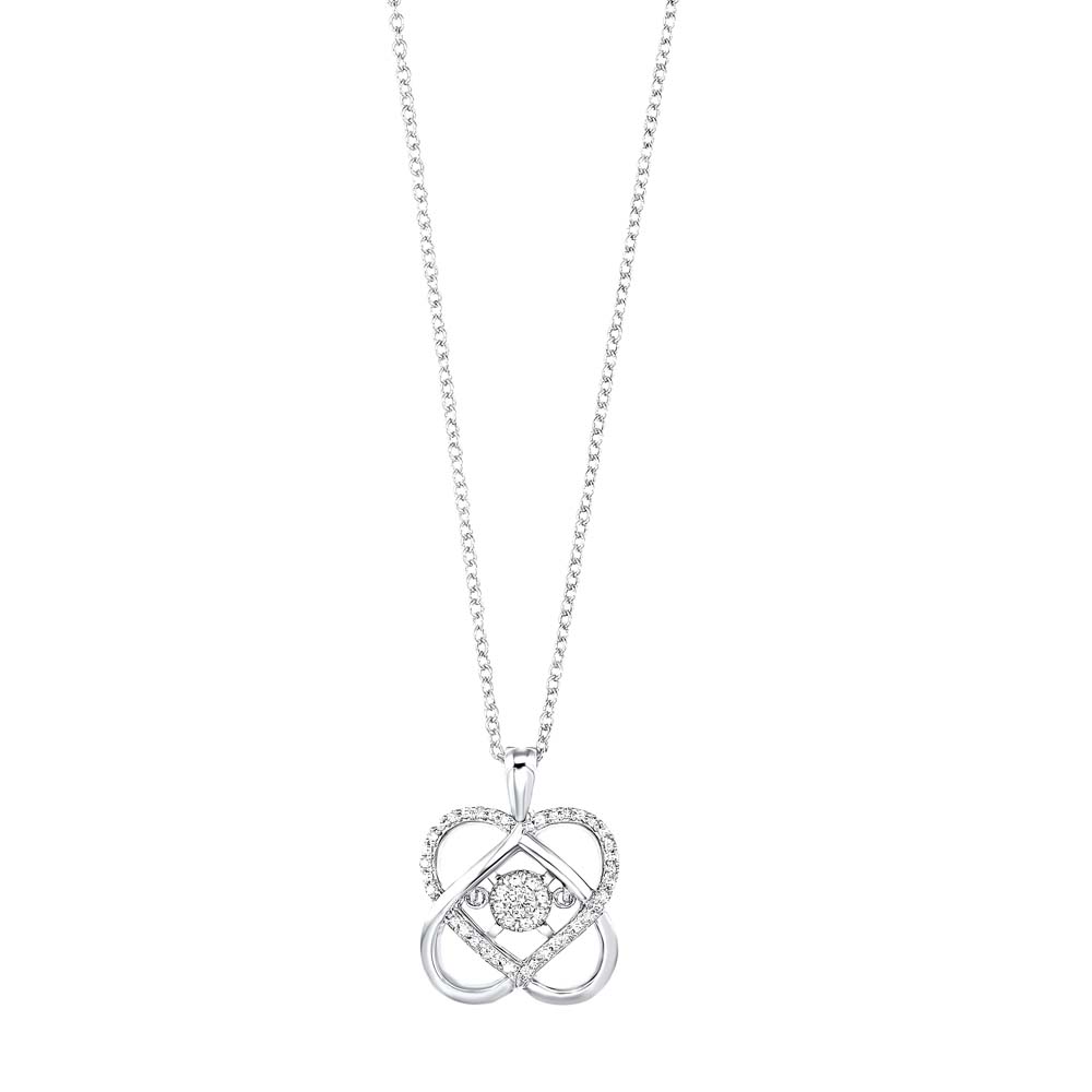 Ss 1/10Cttw Diamond Loves Crossing Pendant