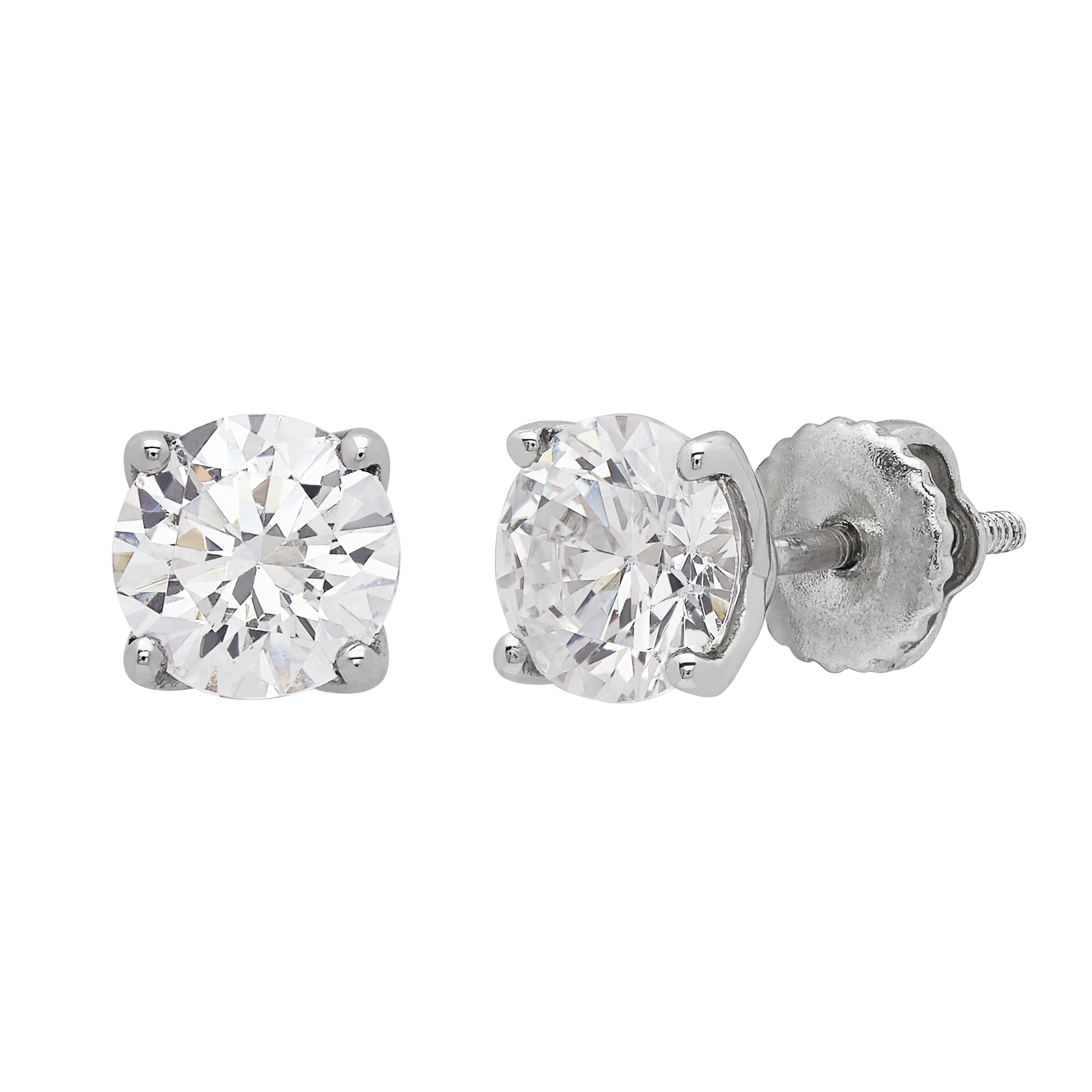 Lab Grown - 14Kw .50Cttw 4 Prong Diamond Stud Earrings