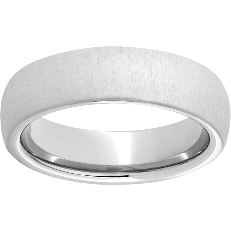 6mm Serinium® Domed Band with Cross Satin Finish Size 11.5