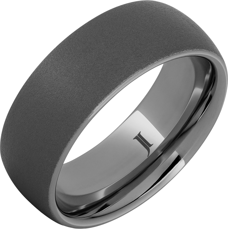 8mm Rugged Tungsten™ Domed Band with Sandblast Finish Size 10.5