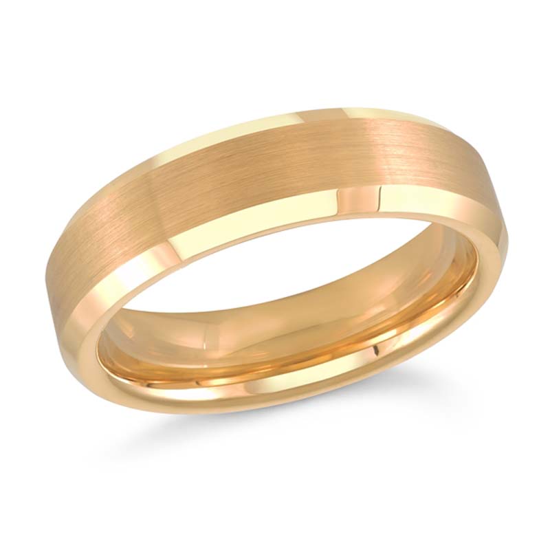 6Mm Yellow Goldplated Tungsten Band - Size 10