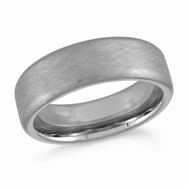 7Mm Tungsten Scratch Finish Band - Size 10