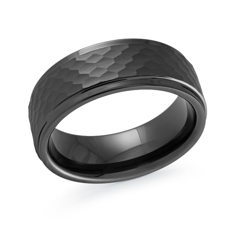 8Mm Black Tungsten Band - Size 10