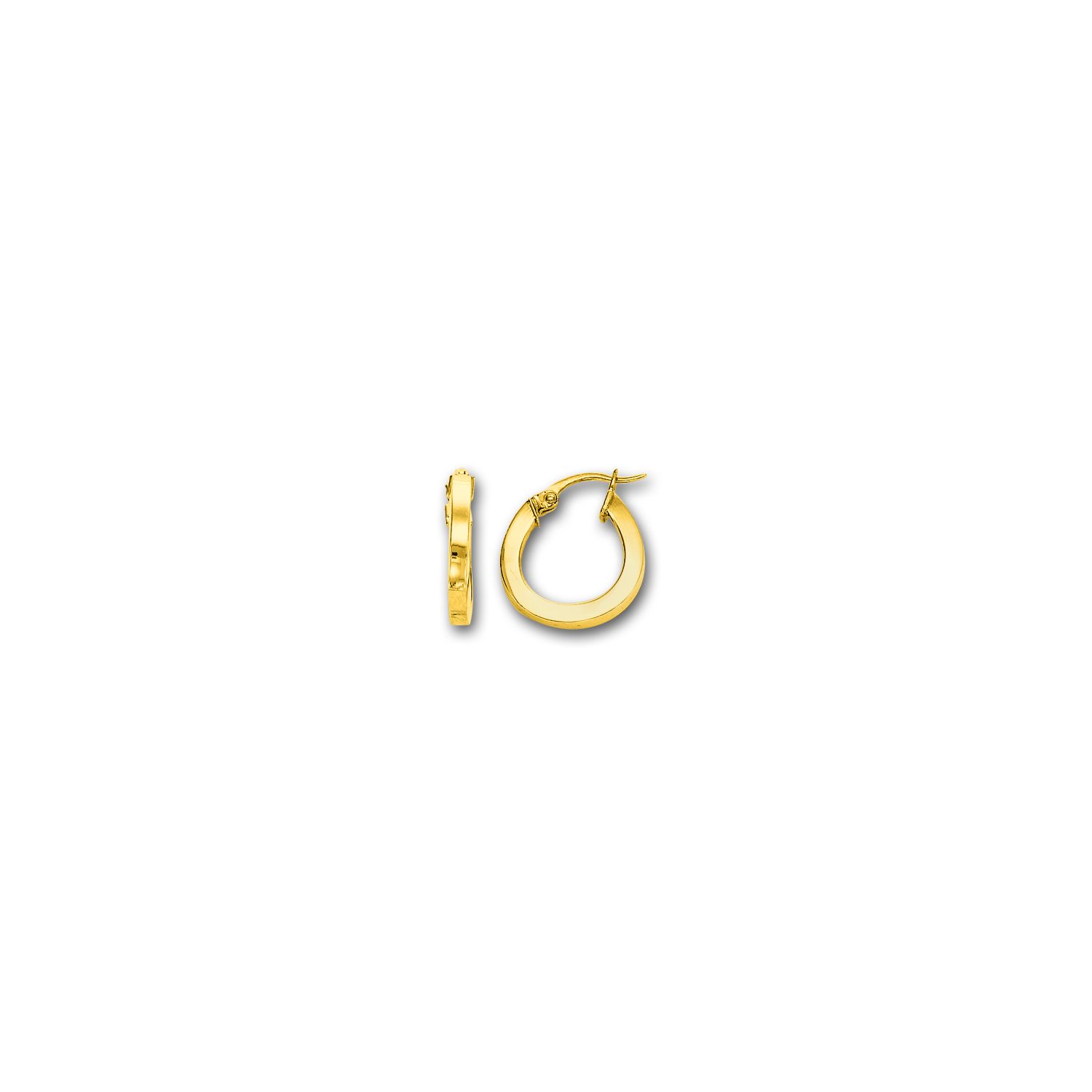14Ky Shiny Round Hoop Earring
